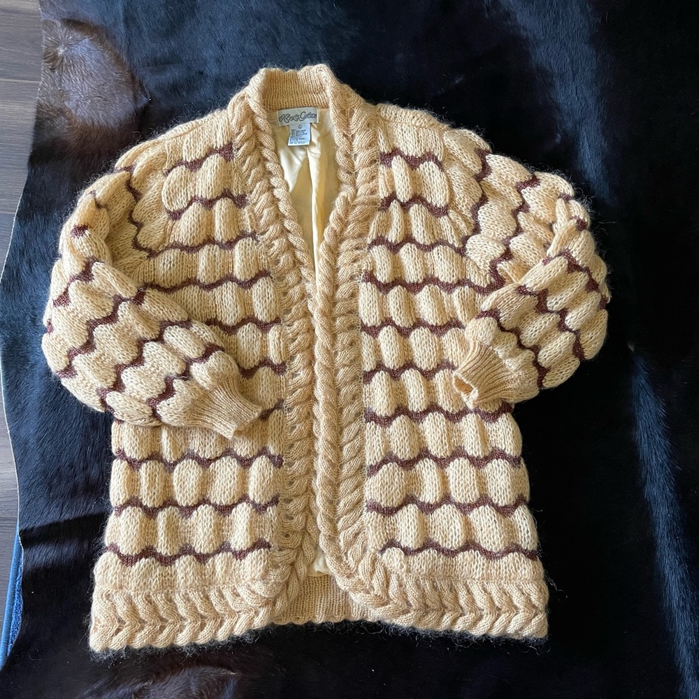 Vintage wool mohair blend cardigan jacket